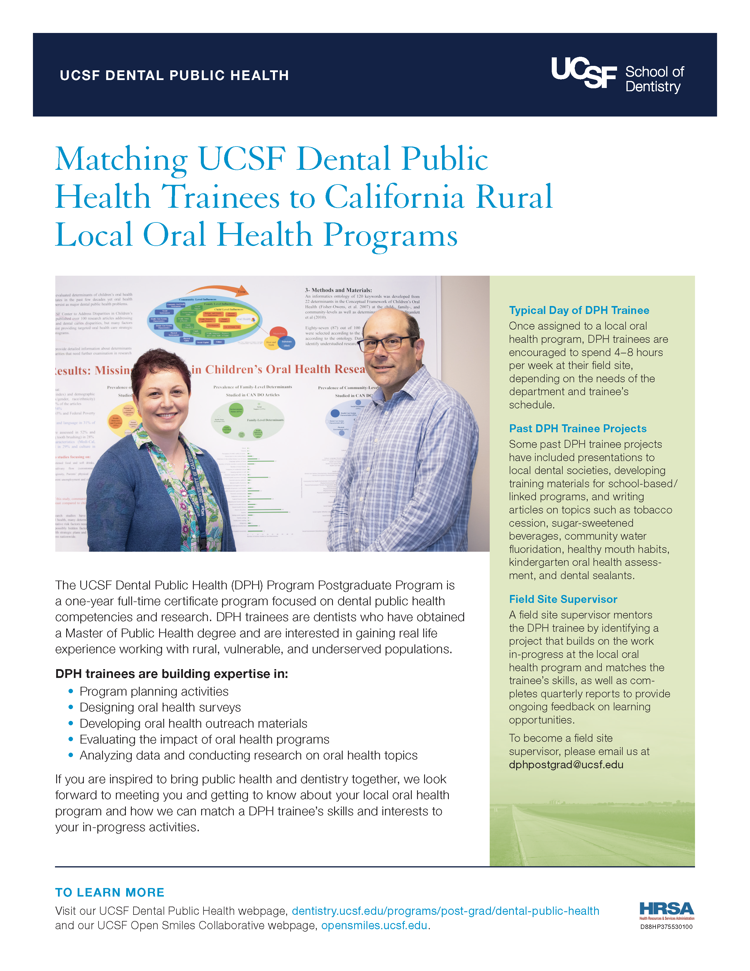 Matching UCSF Dental Public Health Trainees to California Rural Local Oral Health Programs